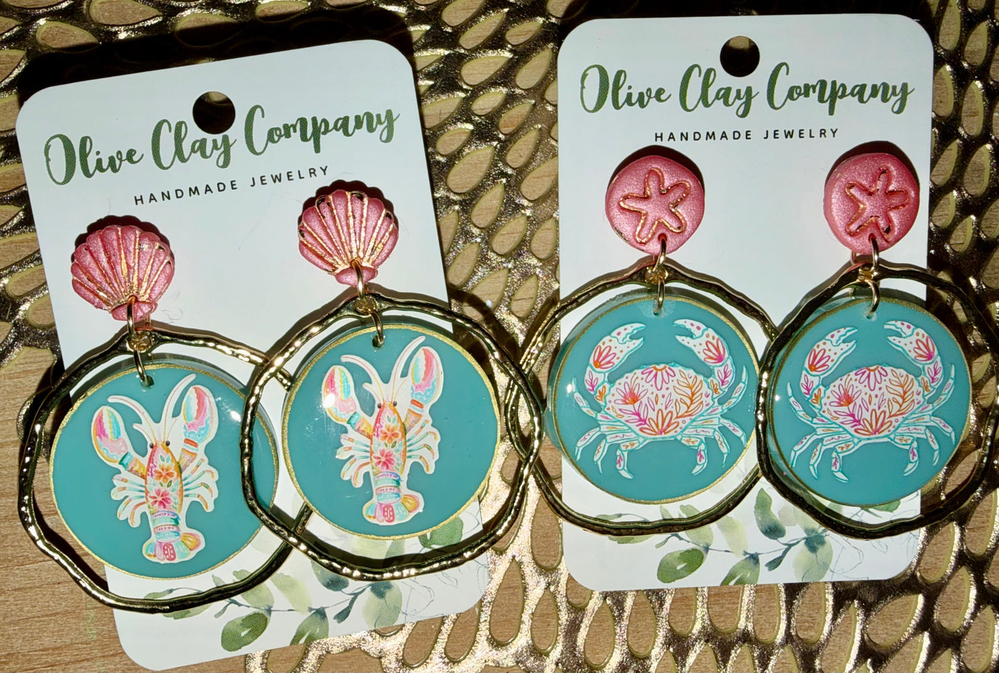 Acrylic and clay earrings