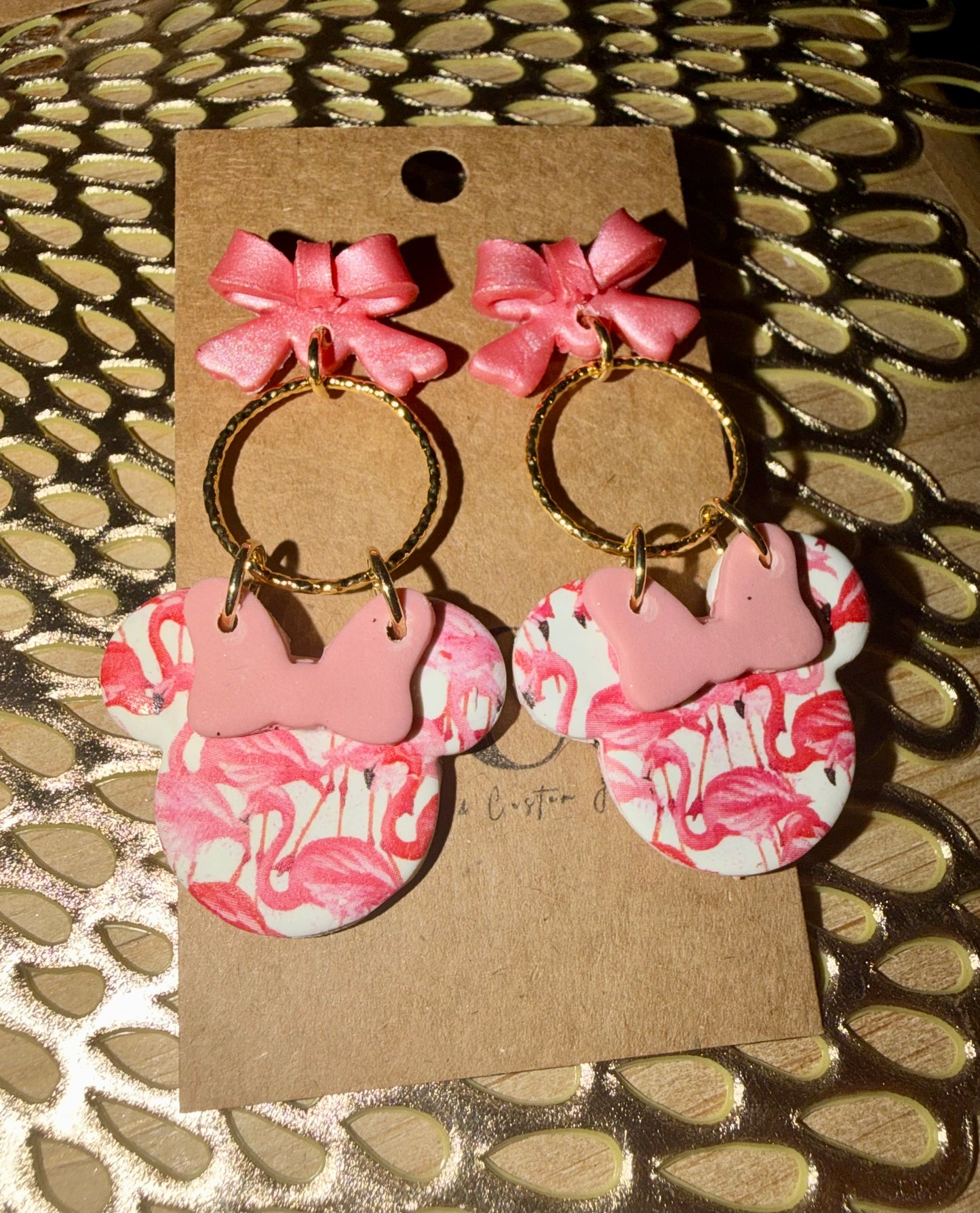 Mouse Floral clay earrings