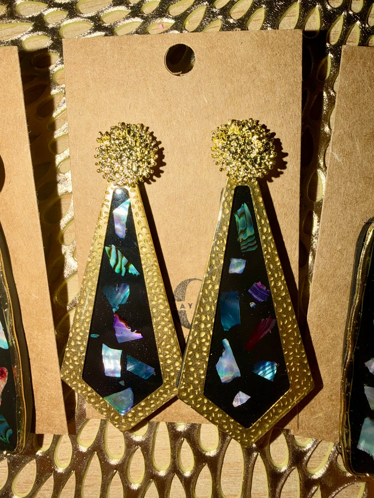 Shell clay earrings large
