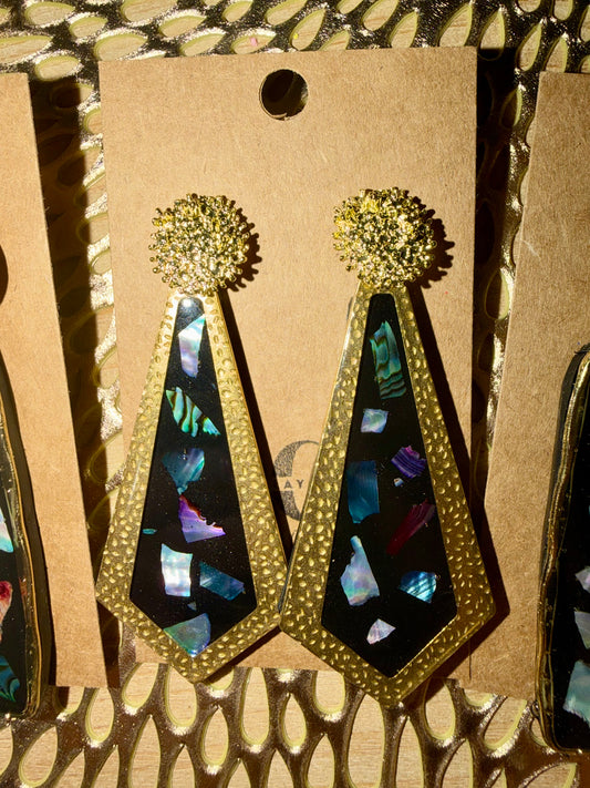 Shell clay earrings large