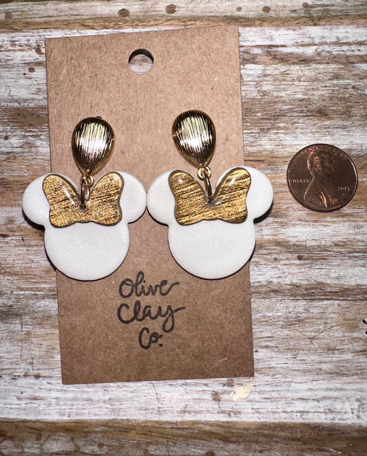 Mouse gold leaf earrings