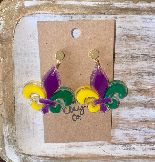 Mardi Gras earrings