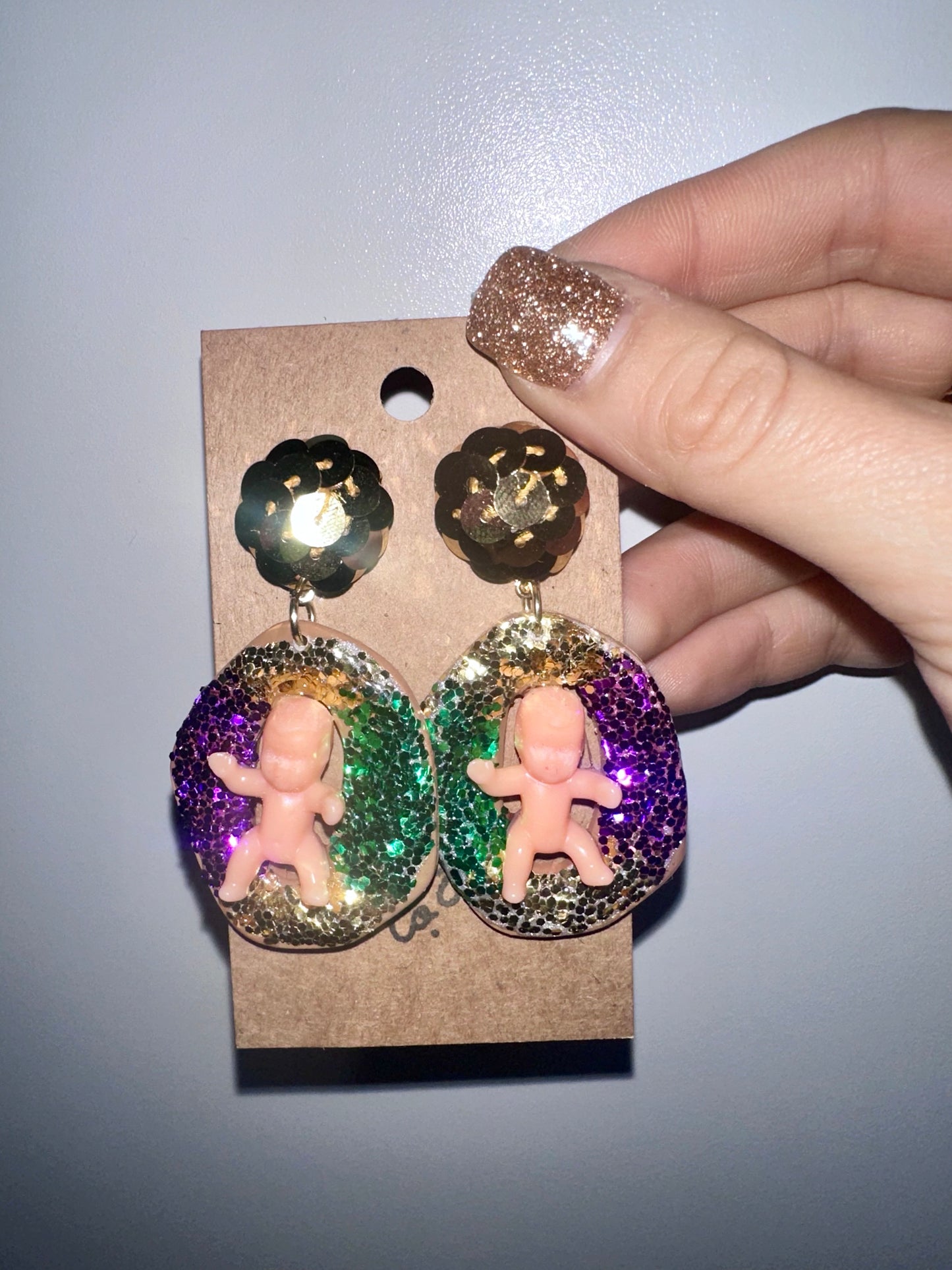 King cake earrings