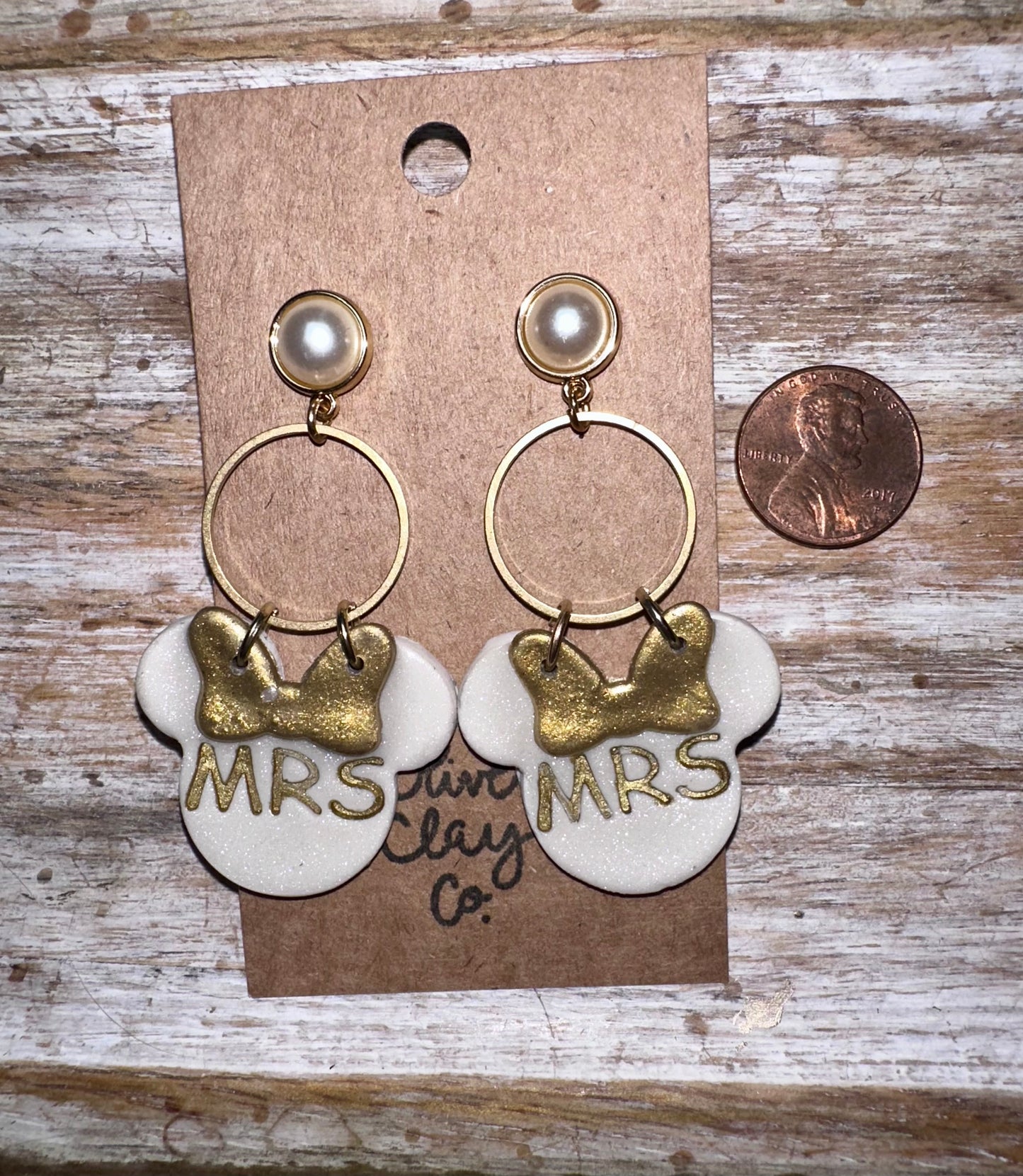 Mouse bridal earrings