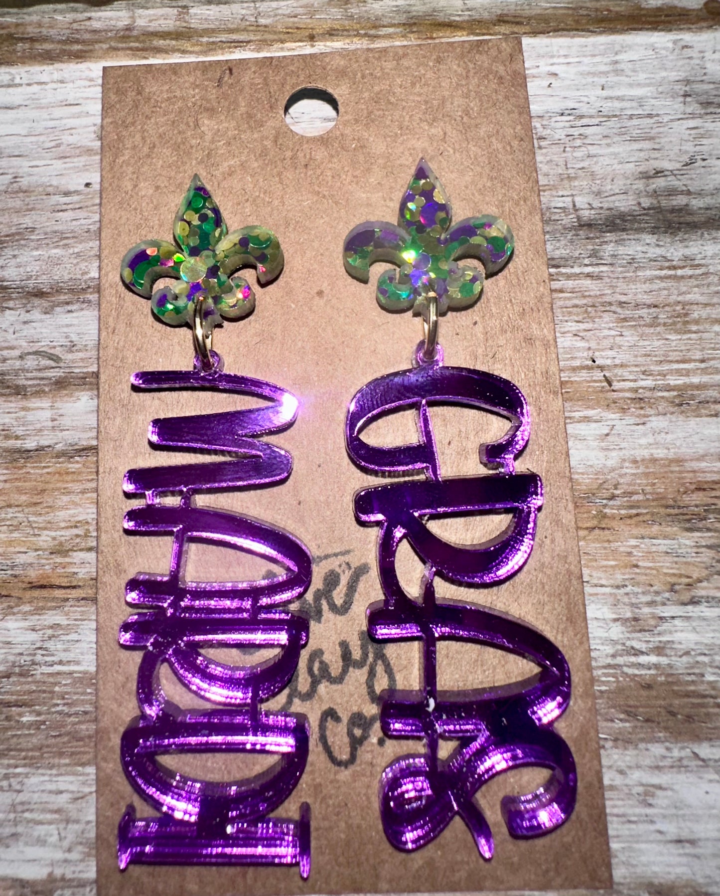 Mardi Gras earrings