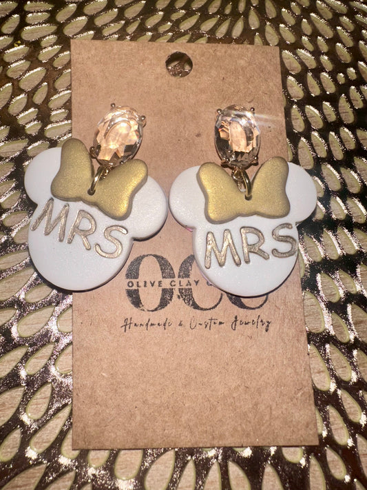 Mouse bridal earrings