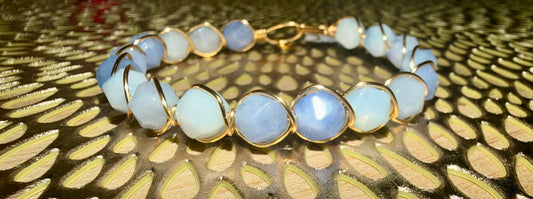 Blue stone wire bracelet