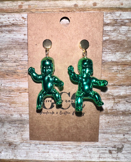 Mardi Gras baby earrings