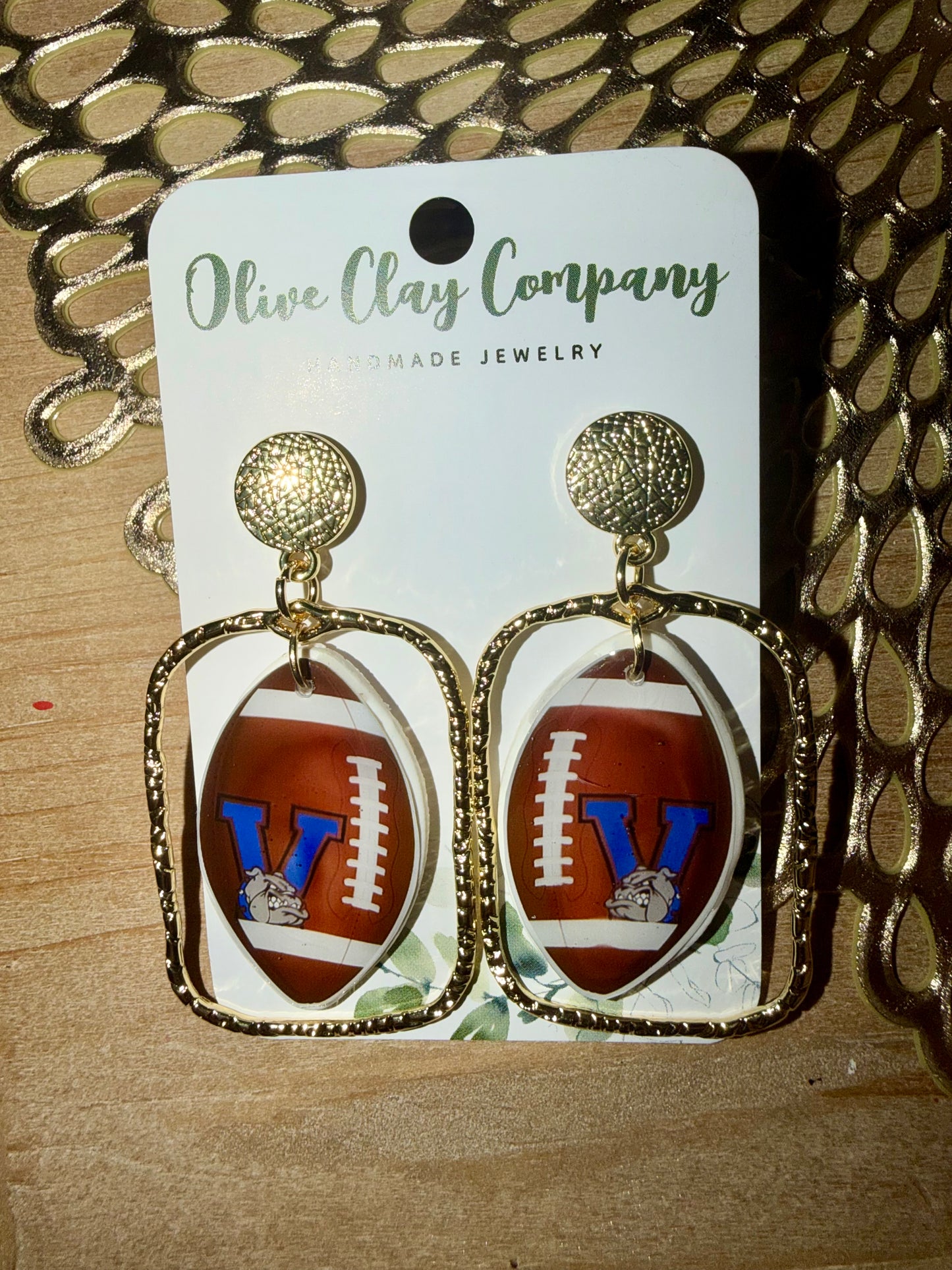 Vancleave bulldogs football earrings
