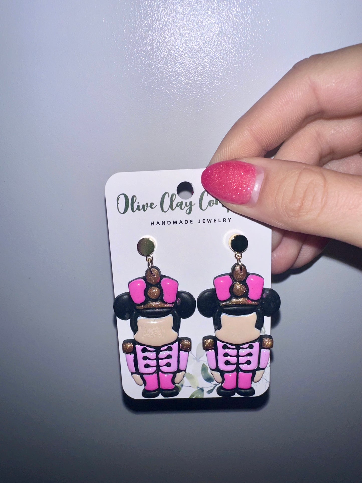 Mouse nutcracker clay earrings