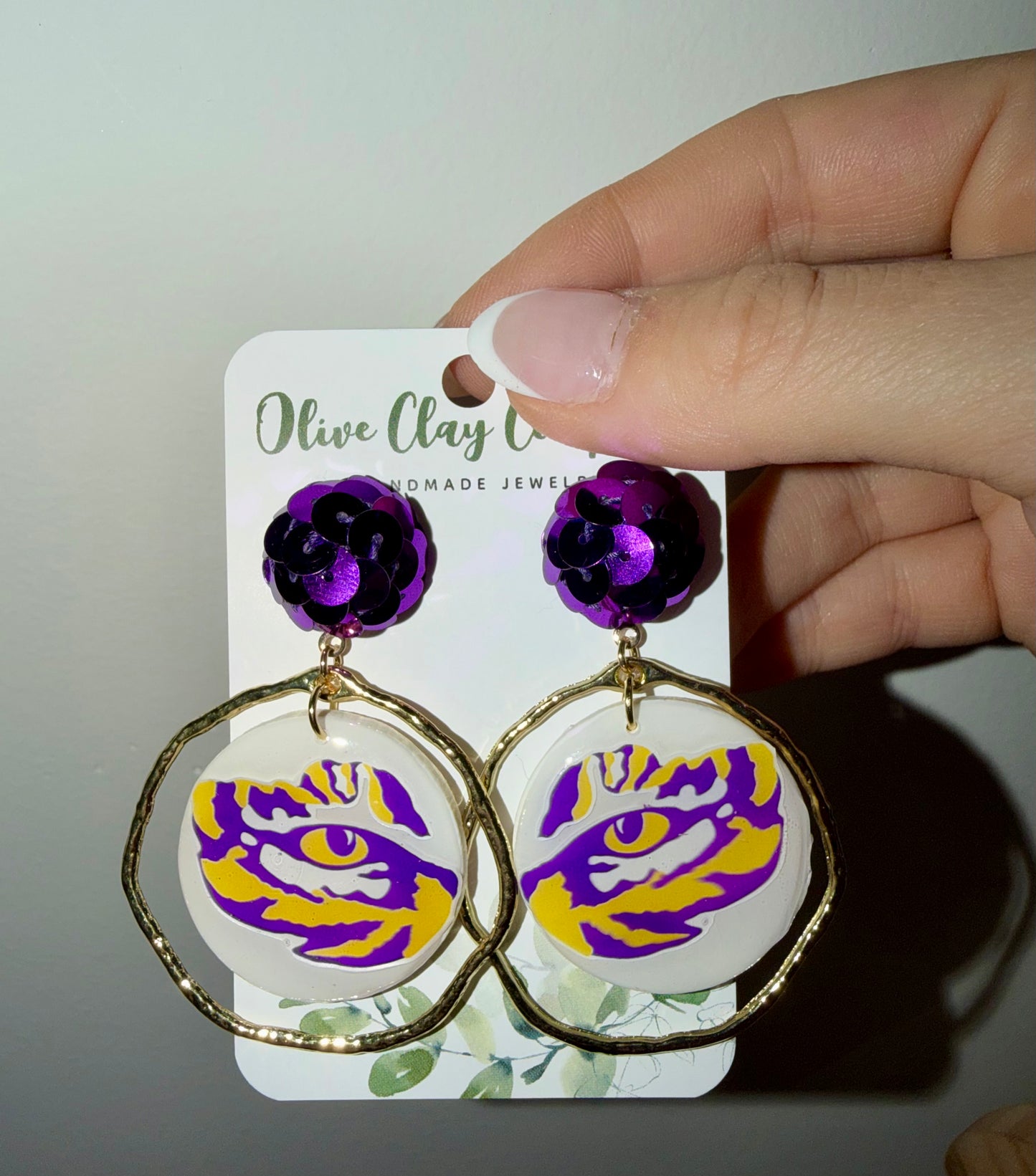 Tigers clay earrings