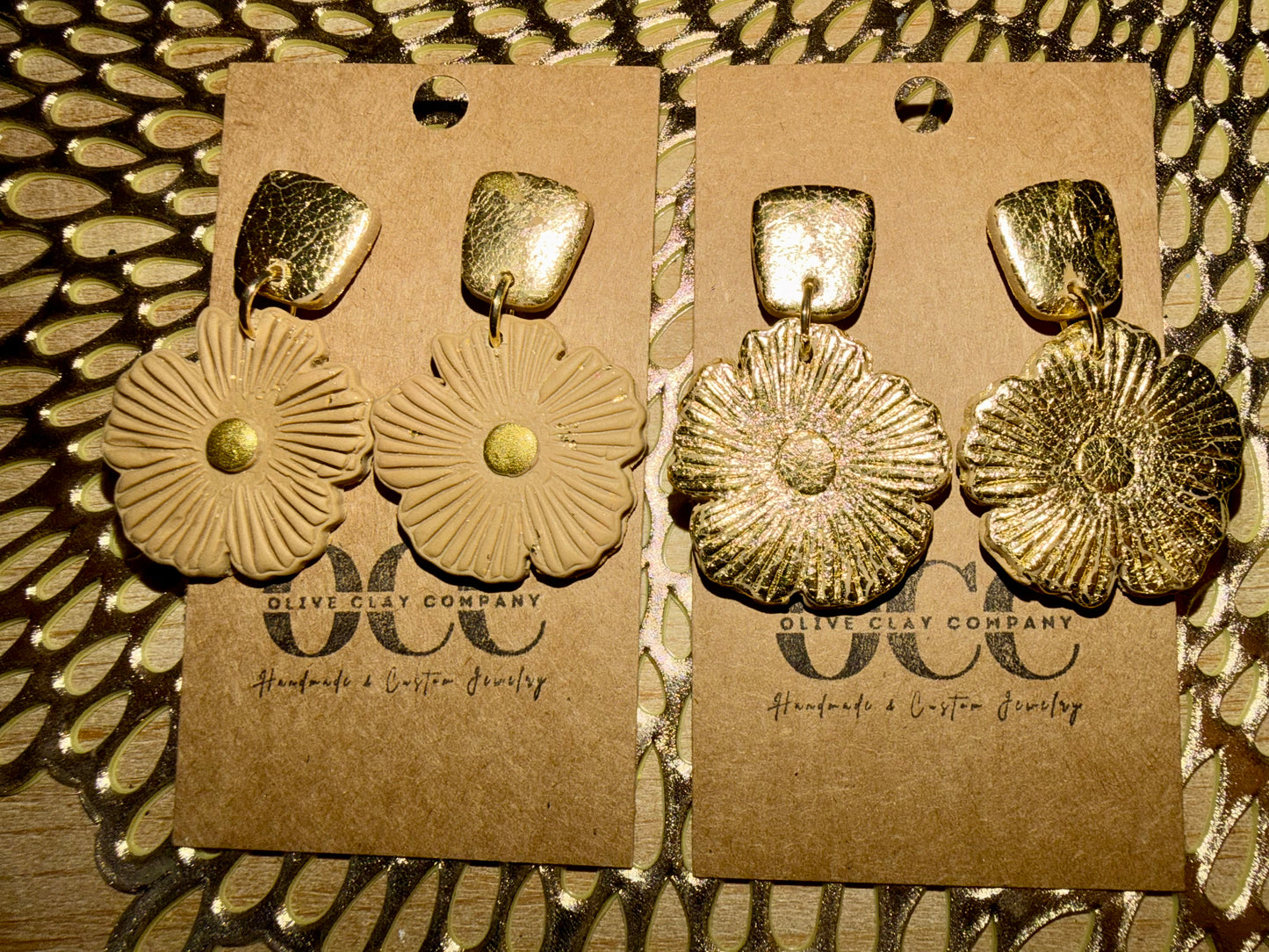 Clay flower earrings