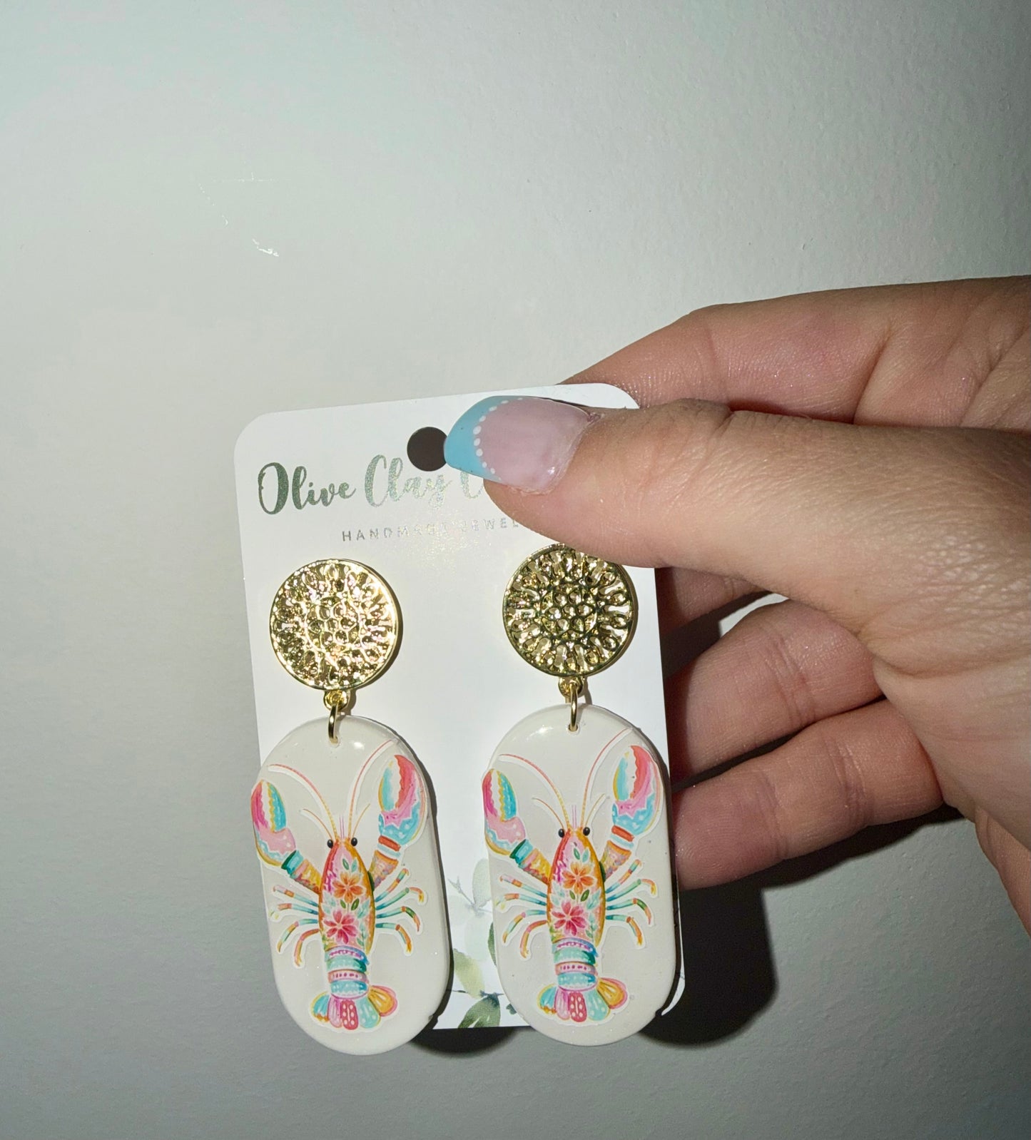 Crawfish clay earrings