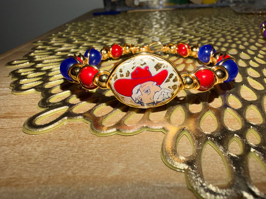 Ole miss wire bracelet