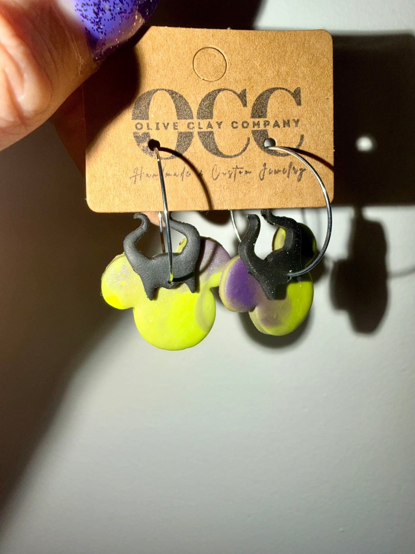 Mouse clay earrings