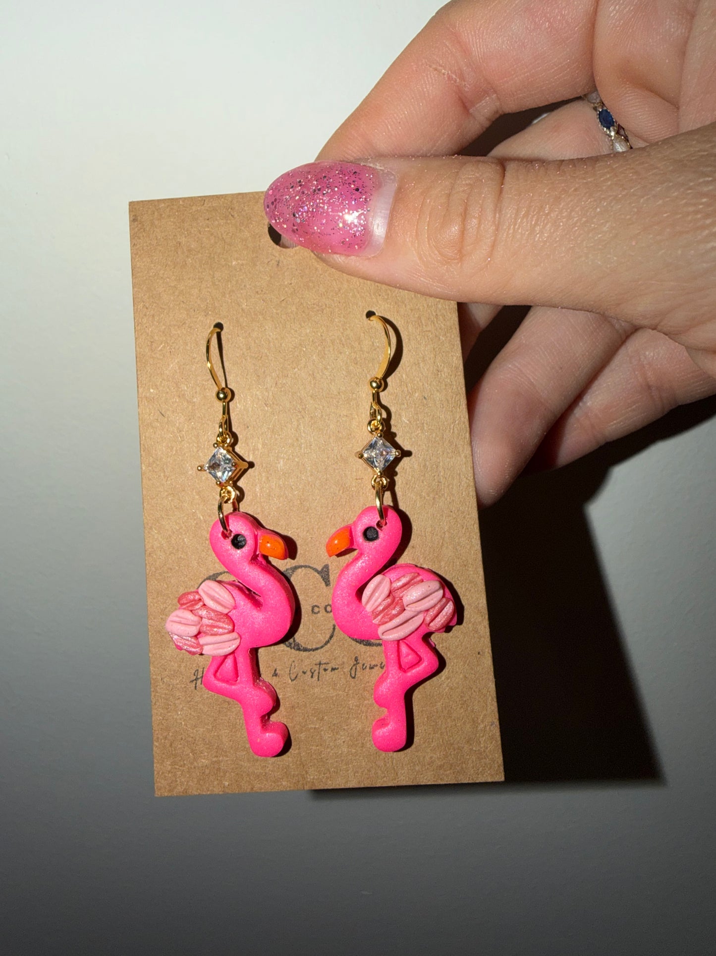 Flamingo Clay earrings