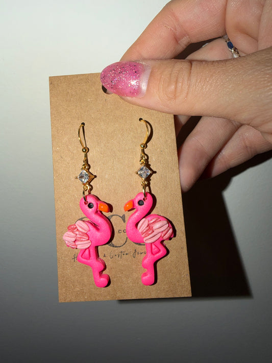 Flamingo Clay earrings