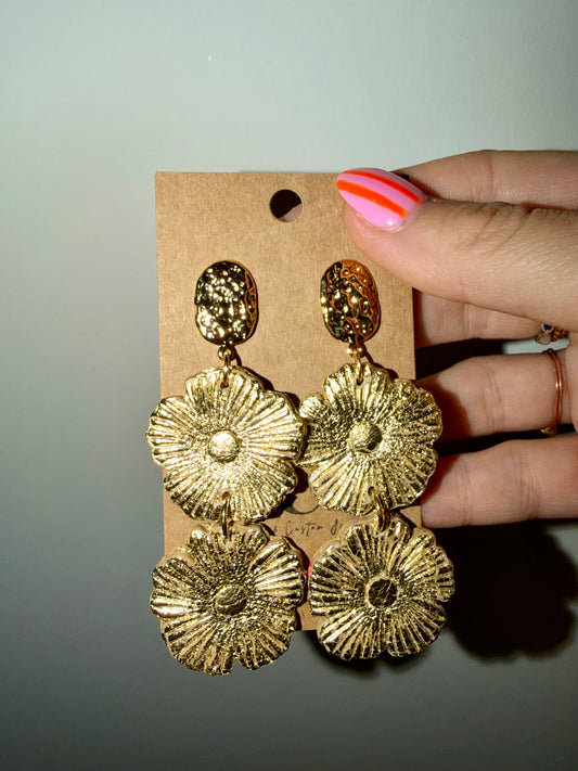 Clay flower earrings large