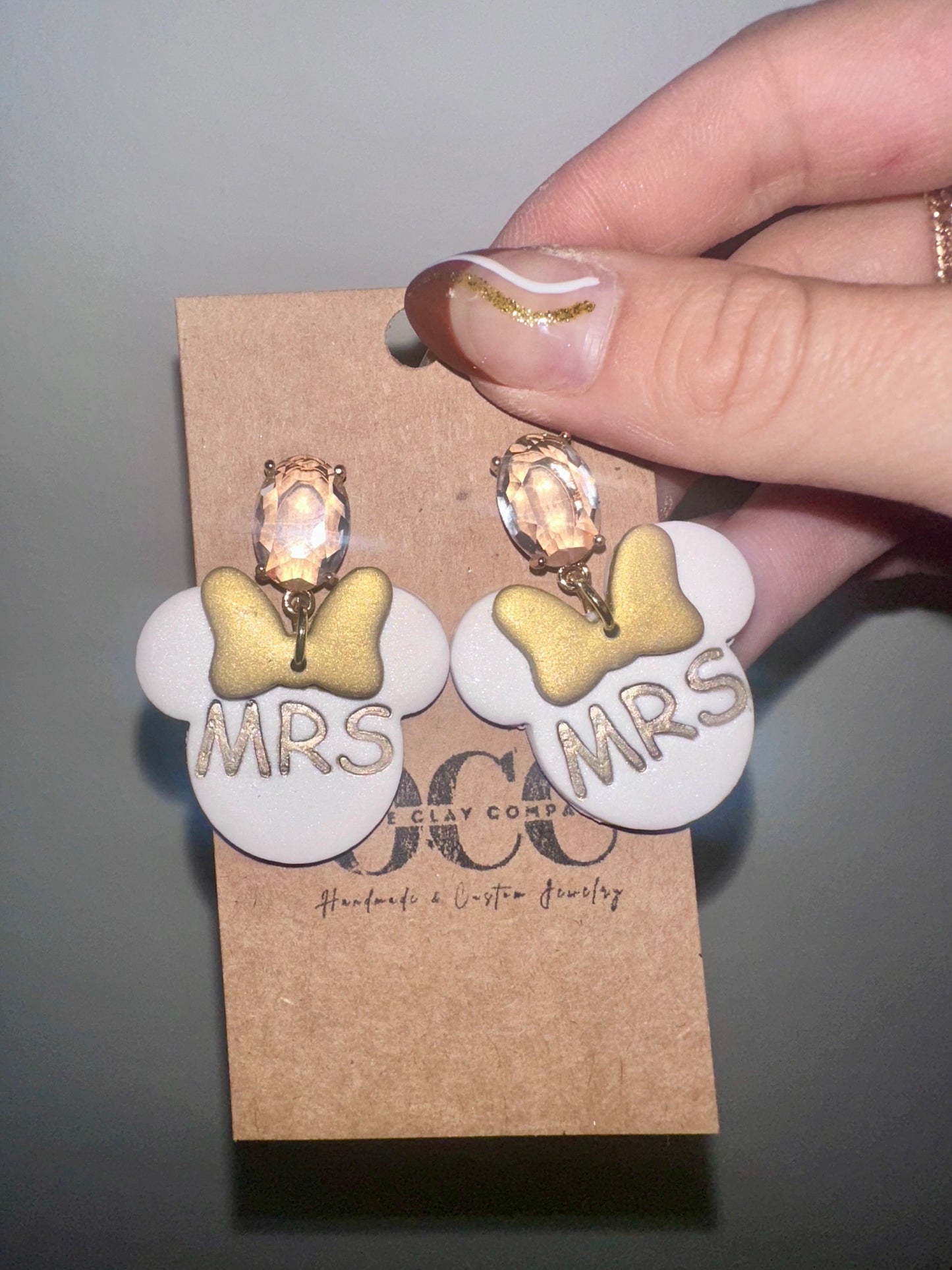 Mouse bridal earrings