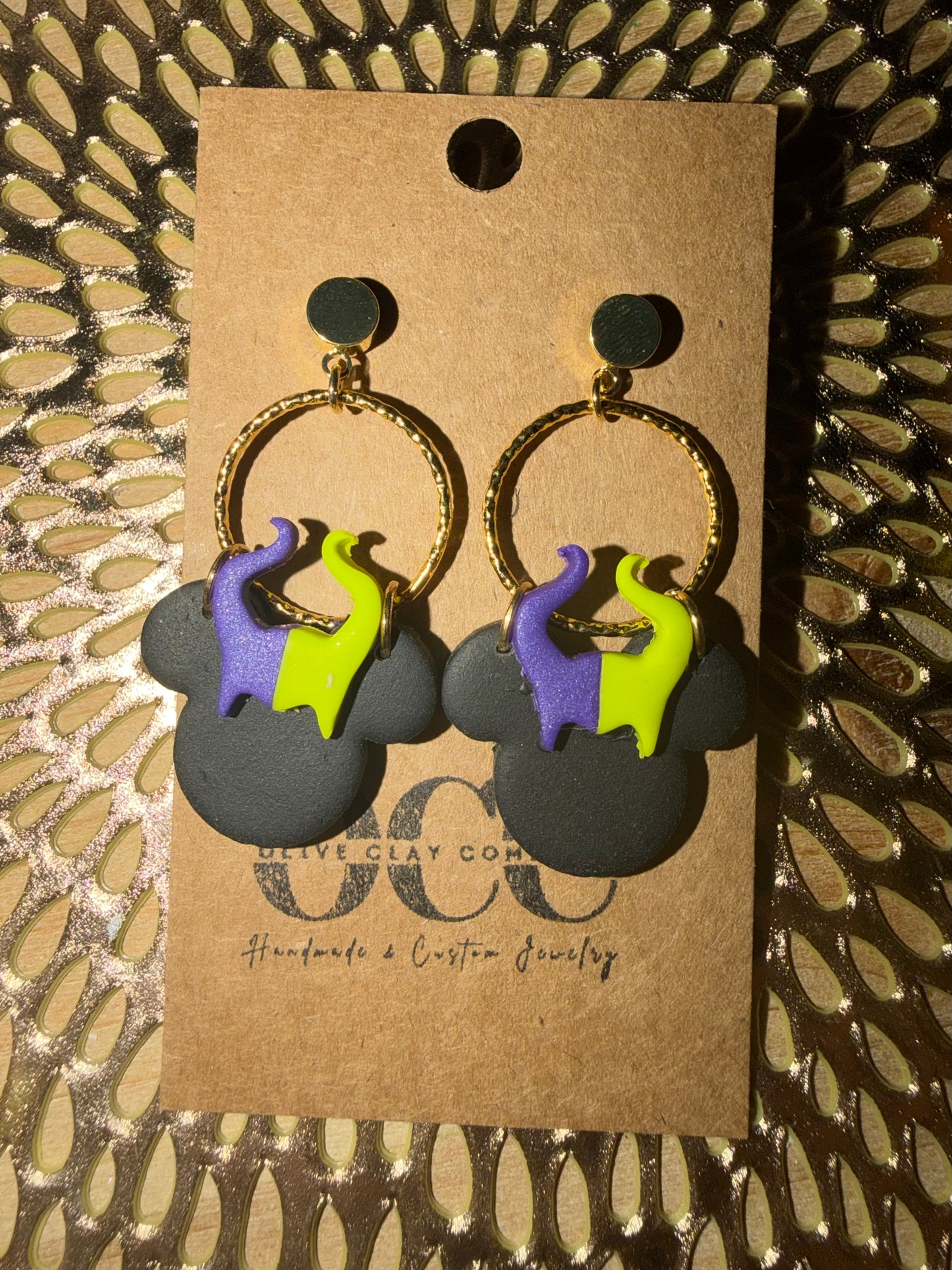 Mouse clay earrings