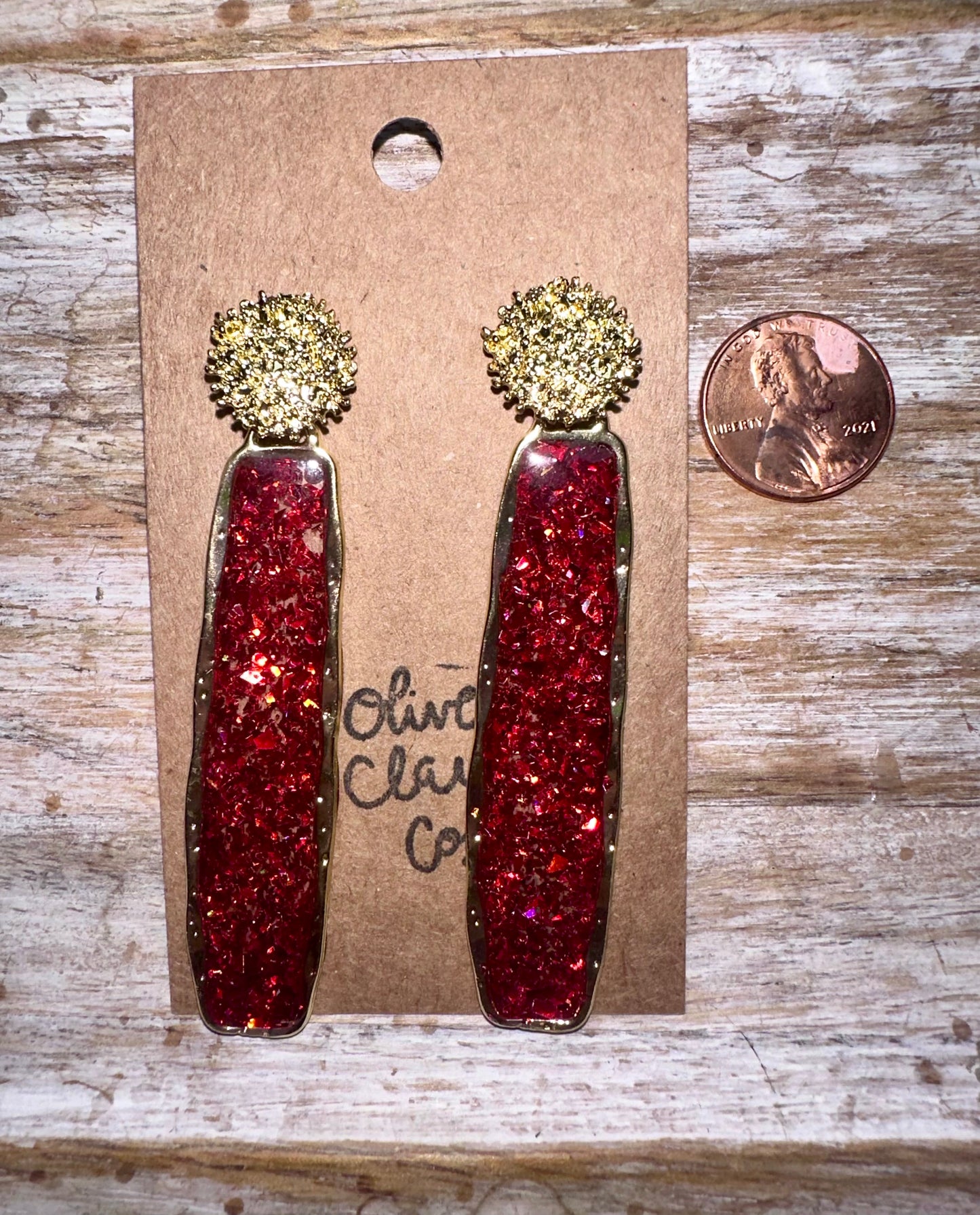 glitter bar earrings