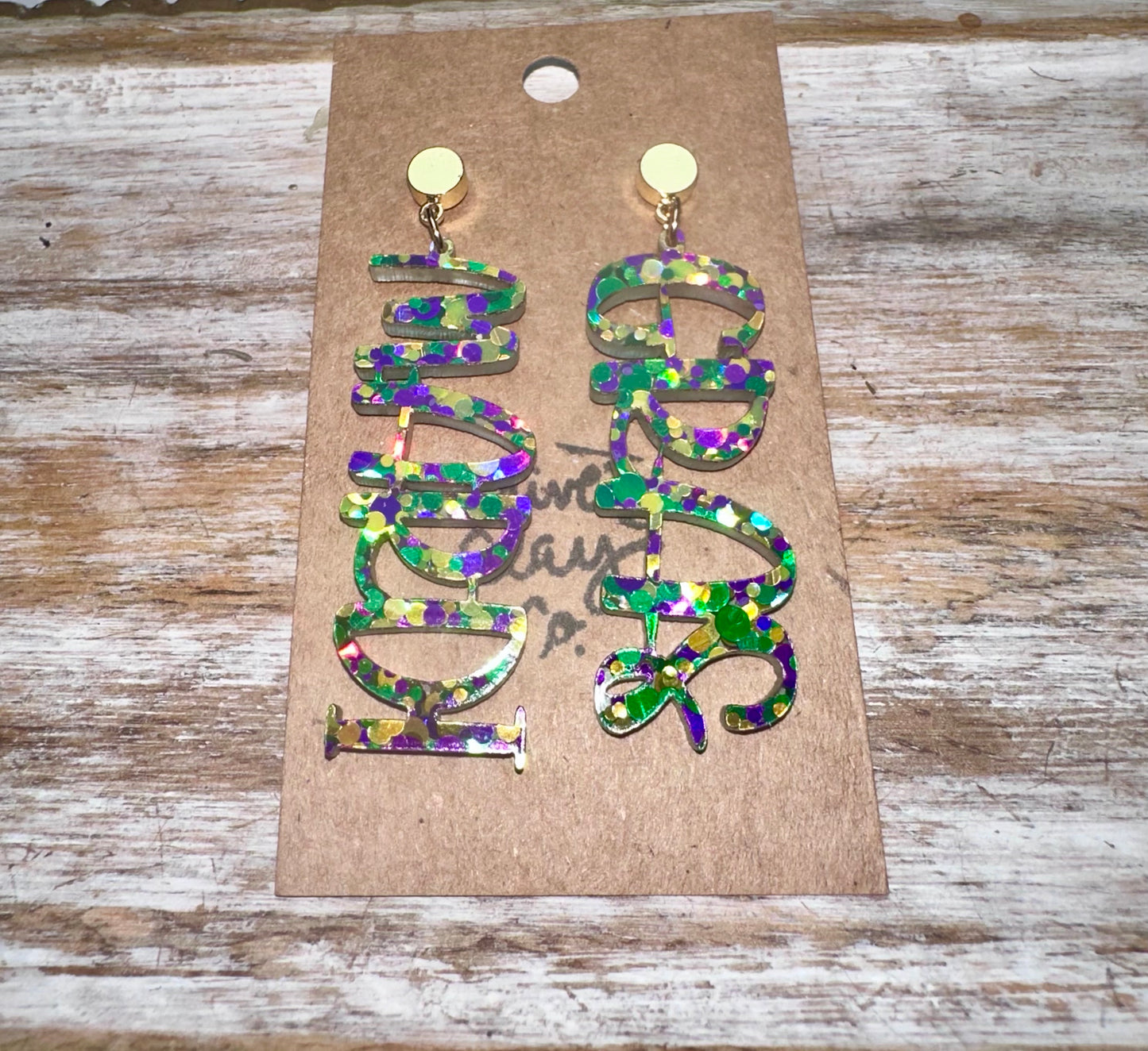Mardi Gras earrings