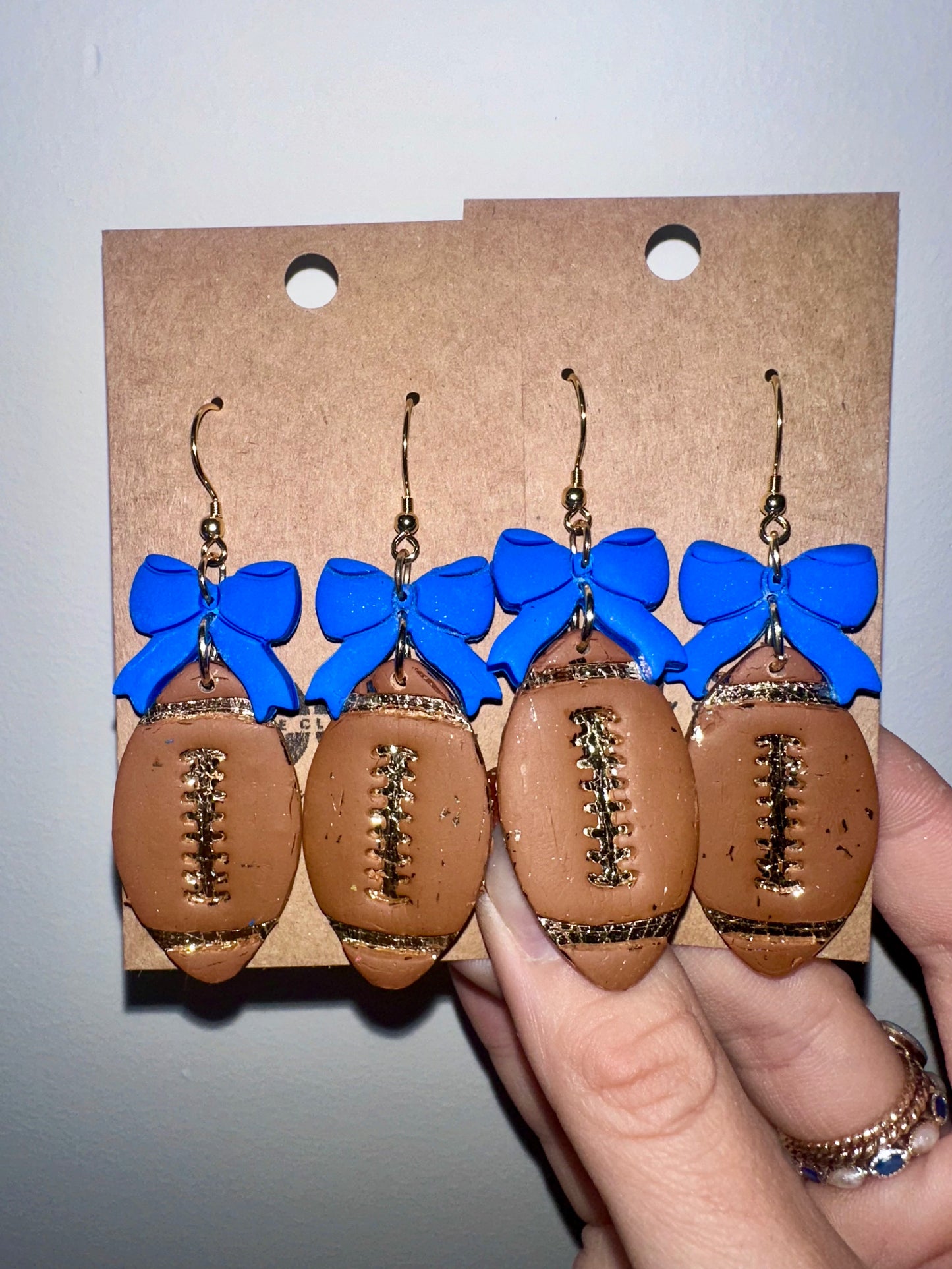 Large football earrings