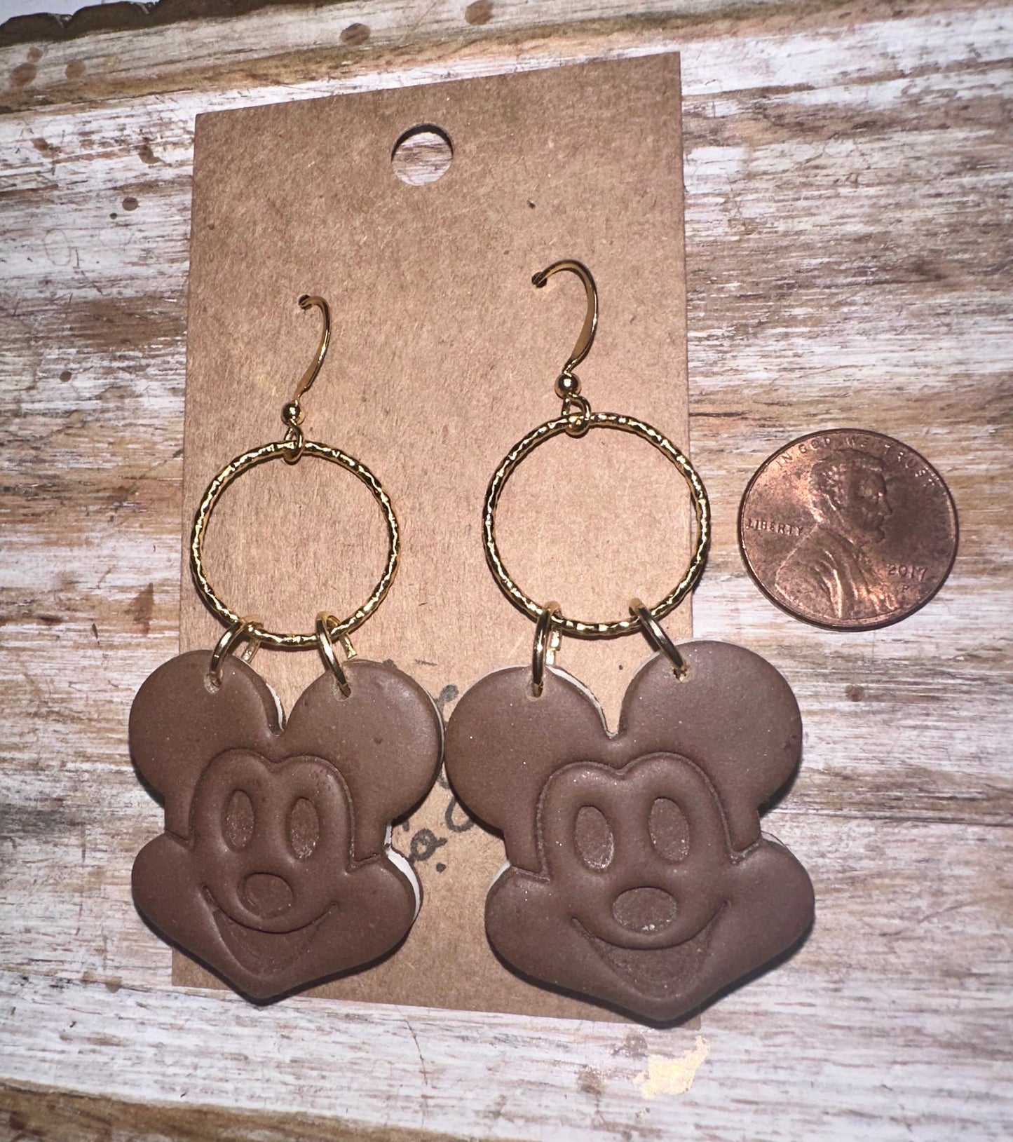 Mouse ice cream sandwich hoop earrings