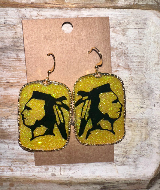 Warriors glitter earrings