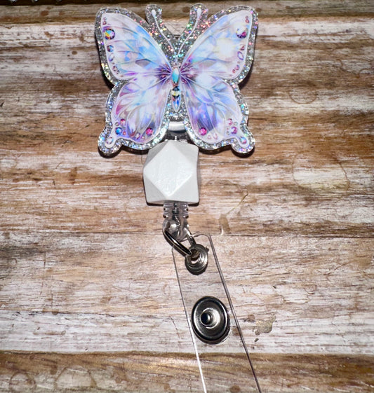 Butterfly badge reel - alligator clip