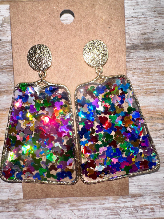 Mouse glitter earrings