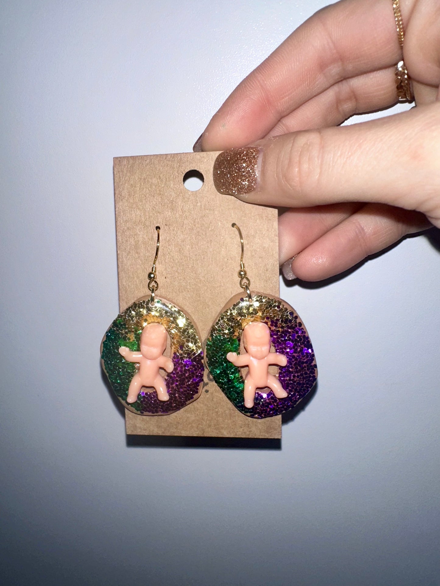 King cake earrings