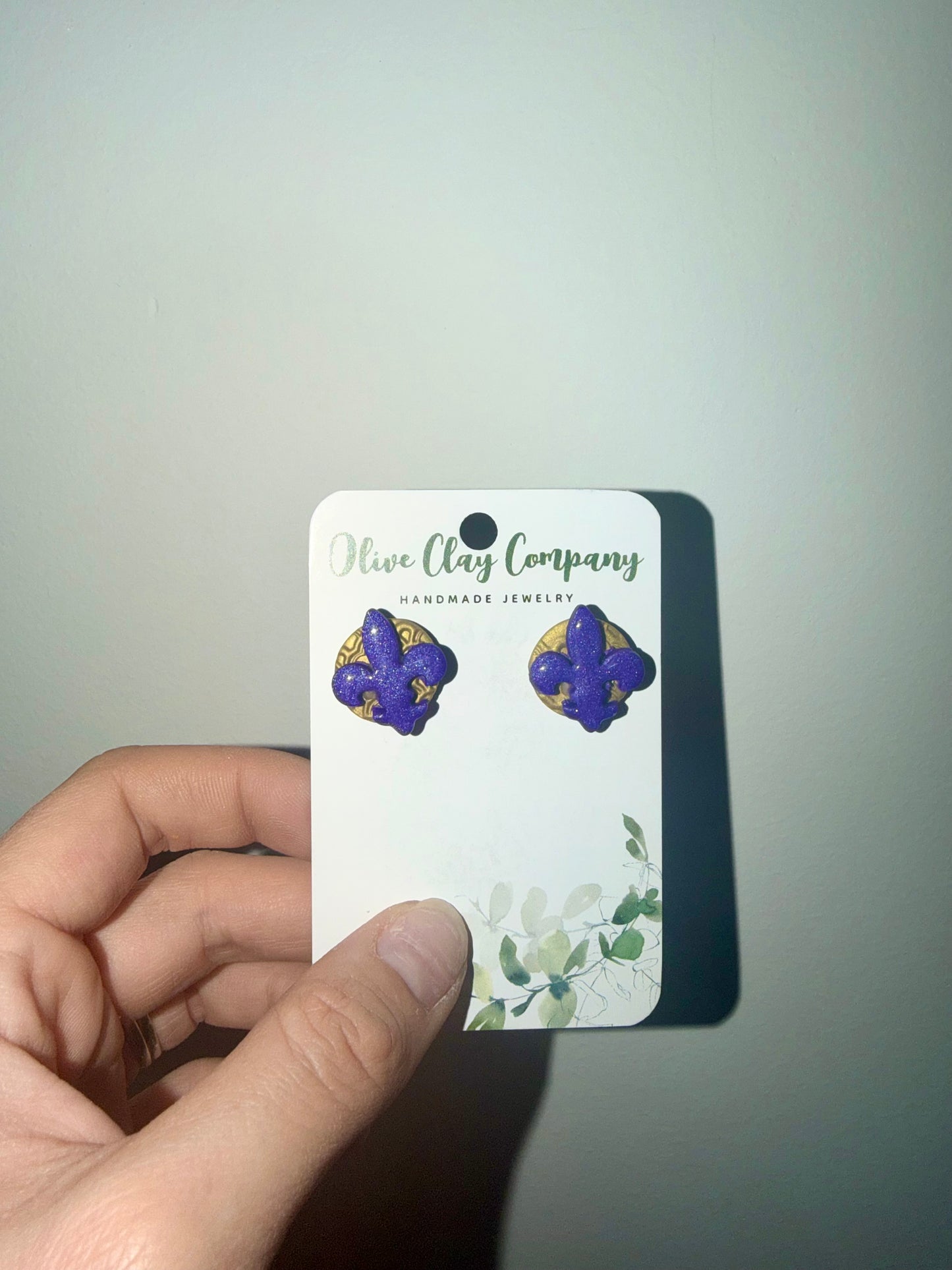 Fleur De Lis Mardi Gras earrings