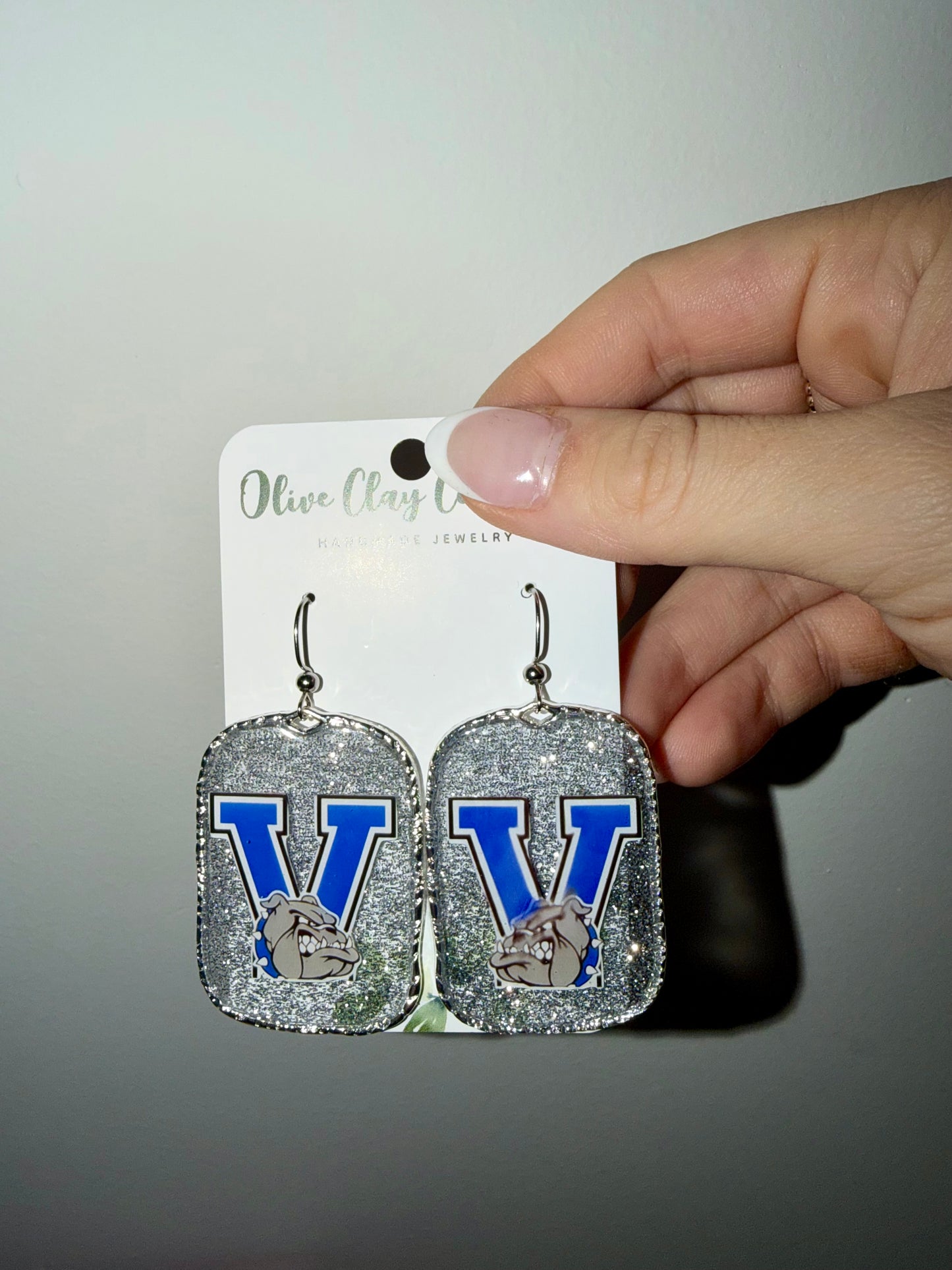 Vancleave bulldogs football resin earrings