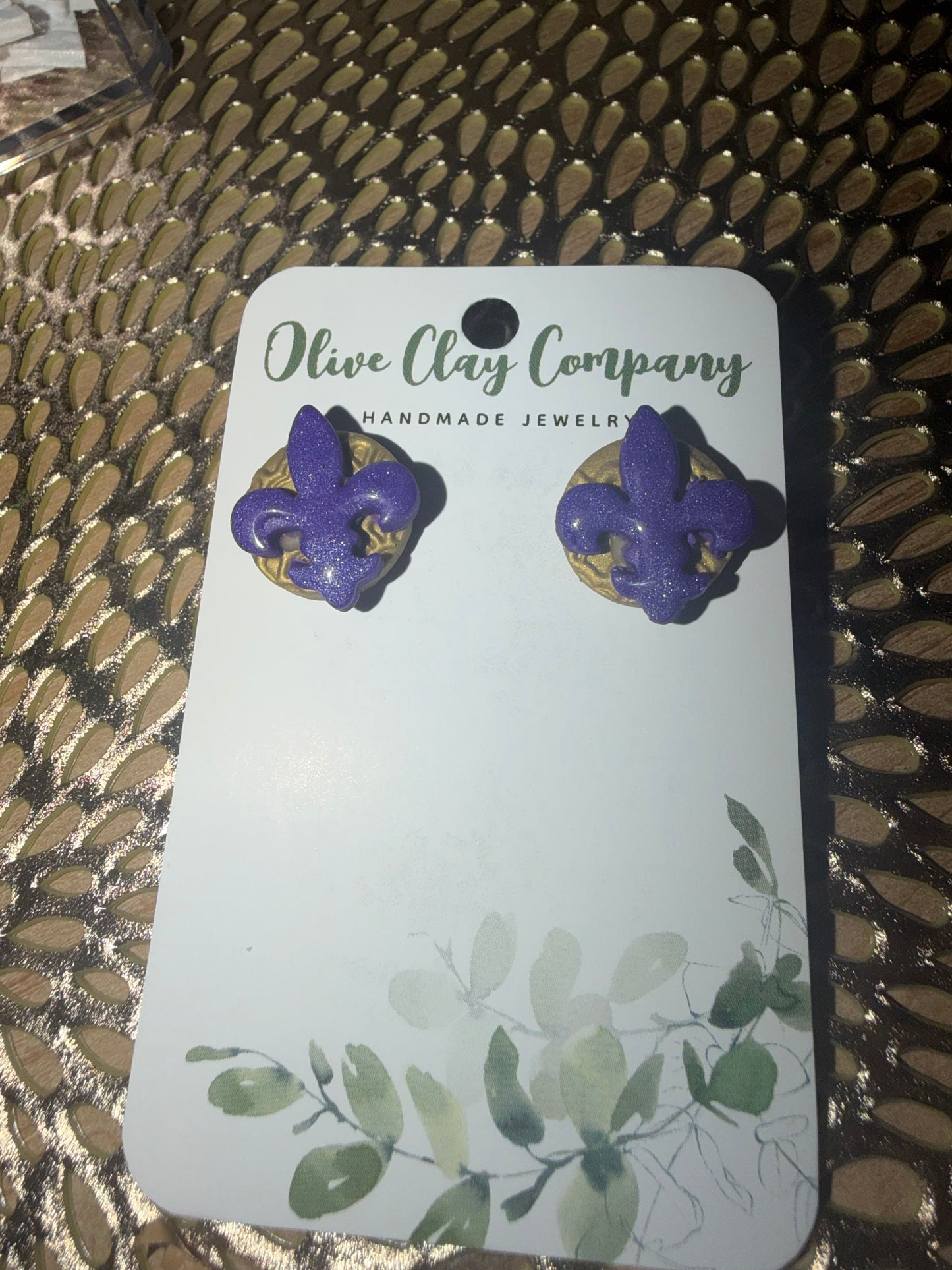 Fleur De Lis Mardi Gras earrings