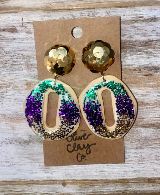 king cake earrings