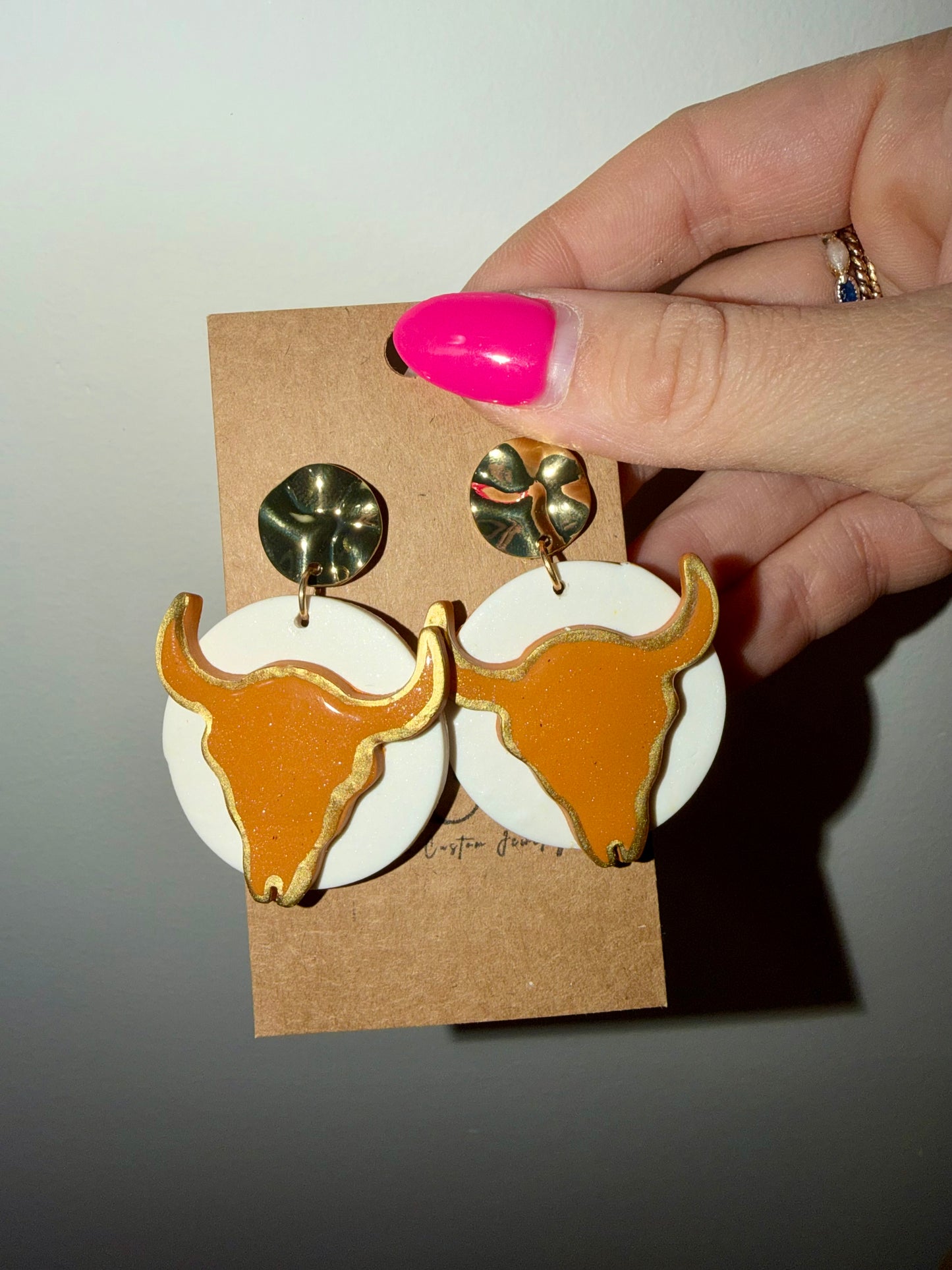 Large Texas Longhorns earrings