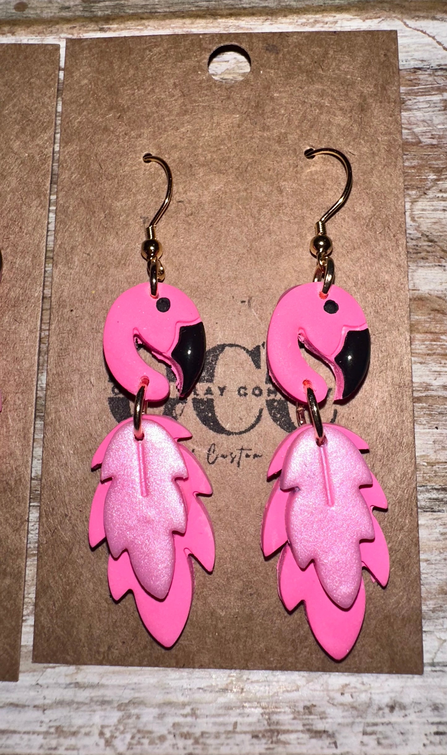 Flamingo Clay earrings