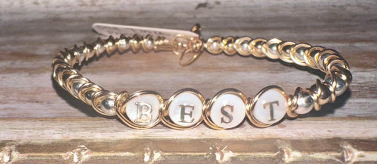 Custom name two toned wire bracelet