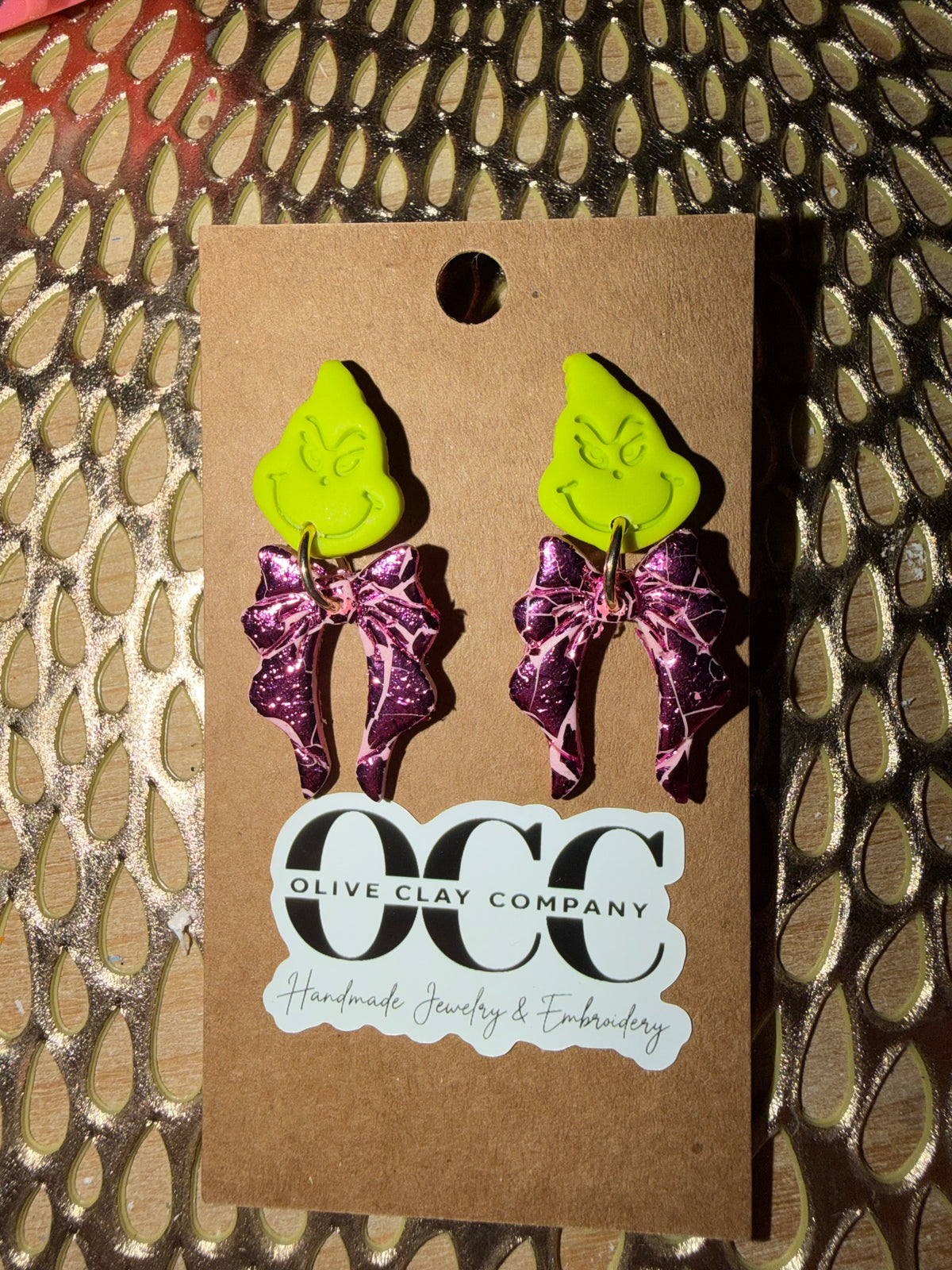 Christmas clay earrings