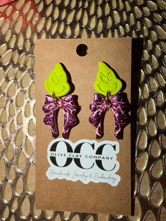 Christmas clay earrings