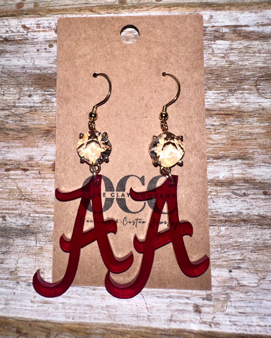 Bama Roll Tide Acrylic Earrings