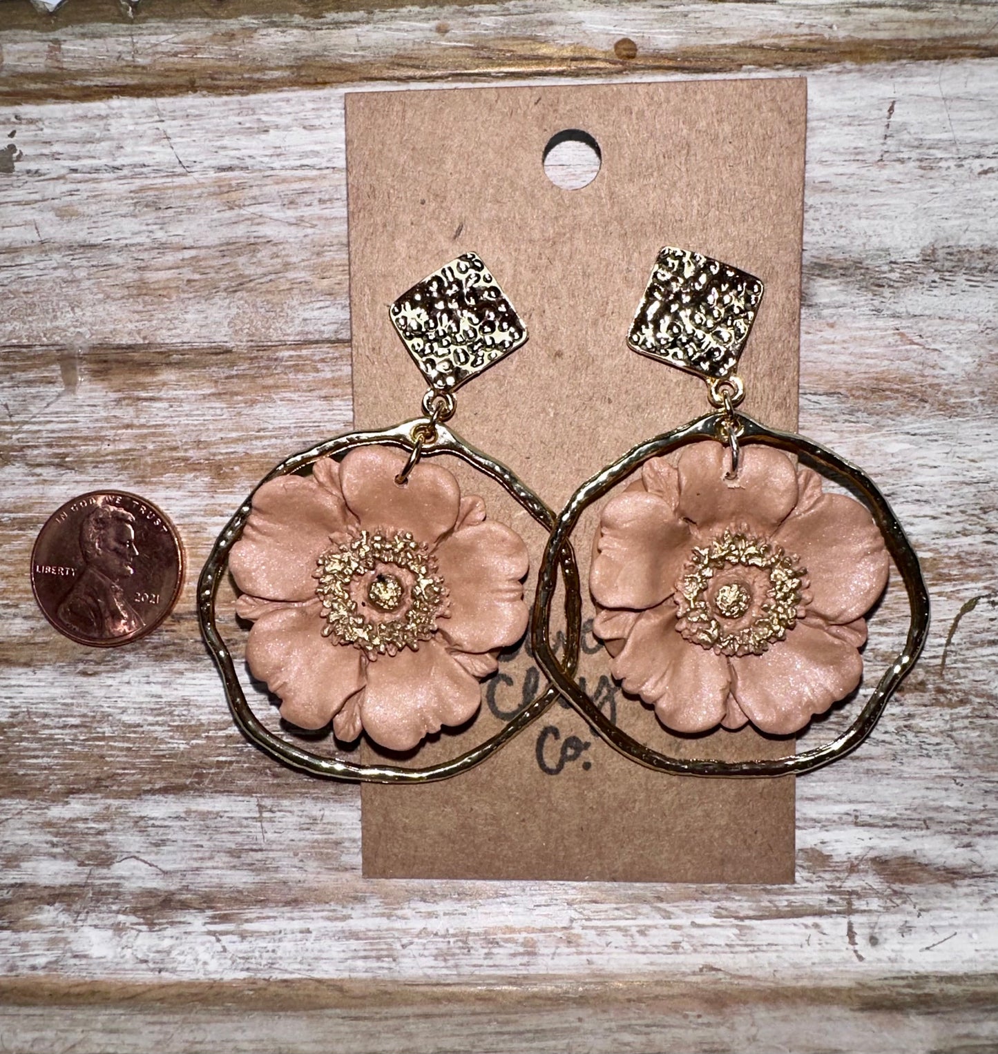 Poppy flower earrings