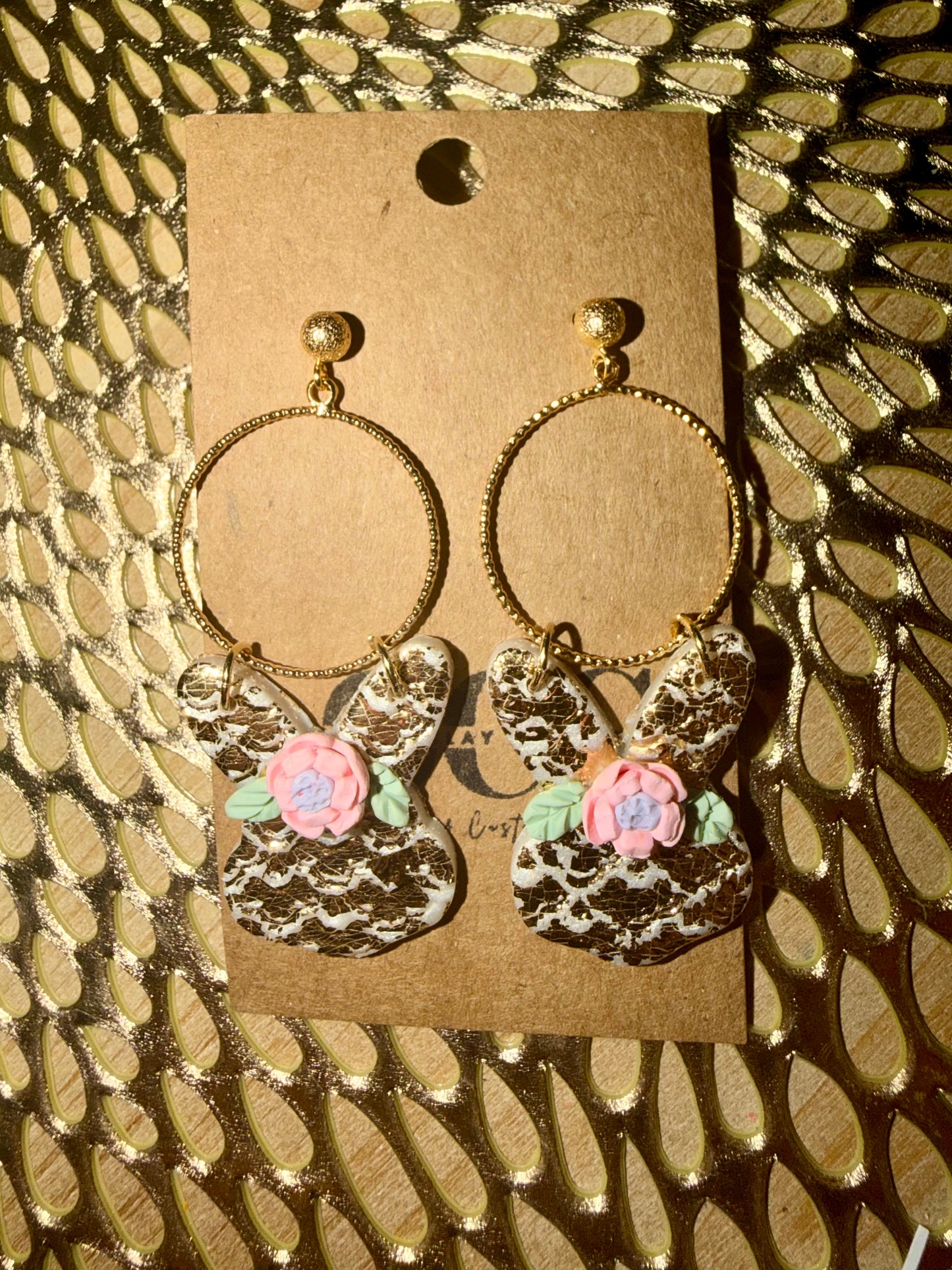 Floral bunny hoops