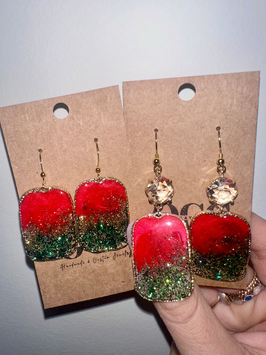 Small/medium Resin hoop earrings