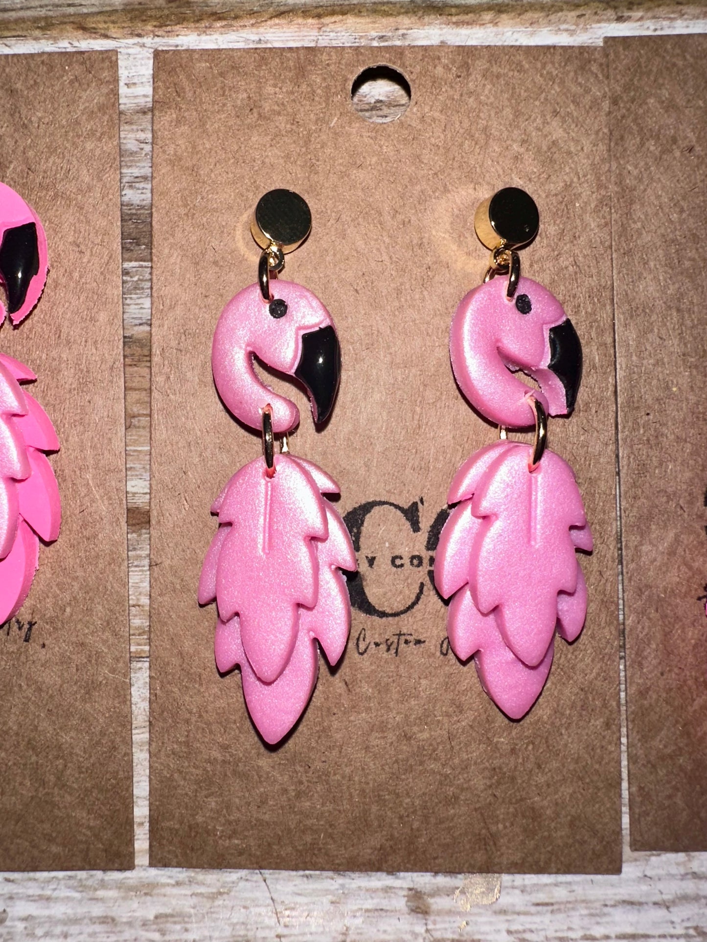 Flamingo Clay earrings