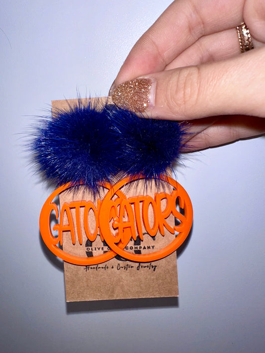 Gators pom Earrings