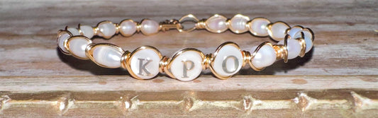 Freshwater pearl Custom name wire bracelet