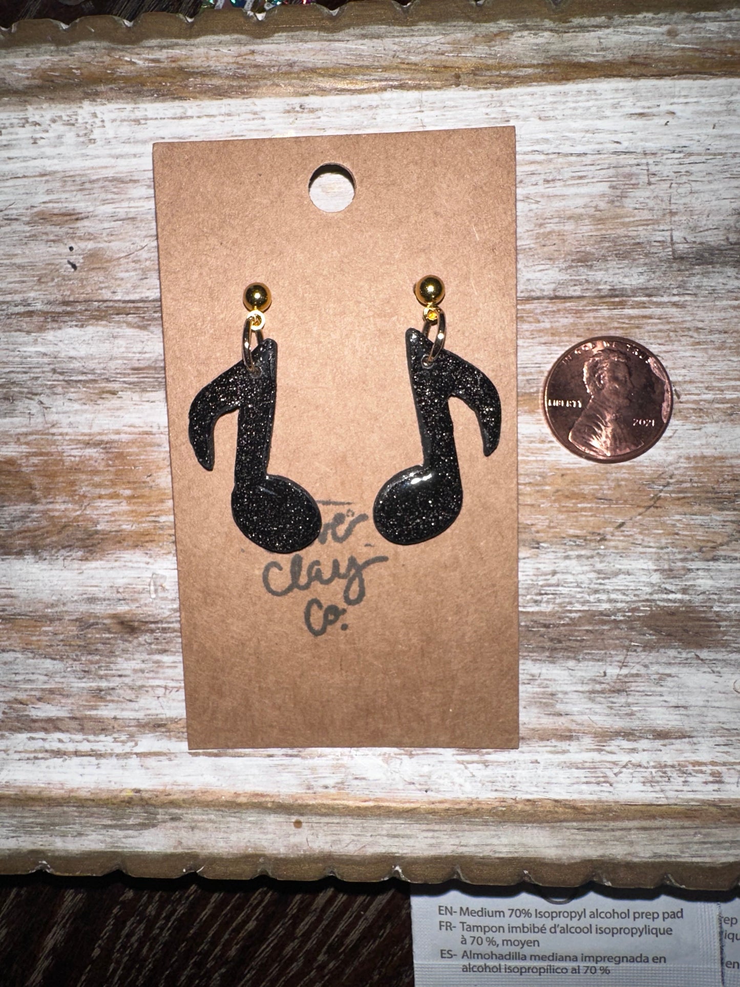 Music note earrings