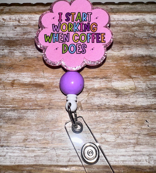 Coffee badge reel - alligator clip